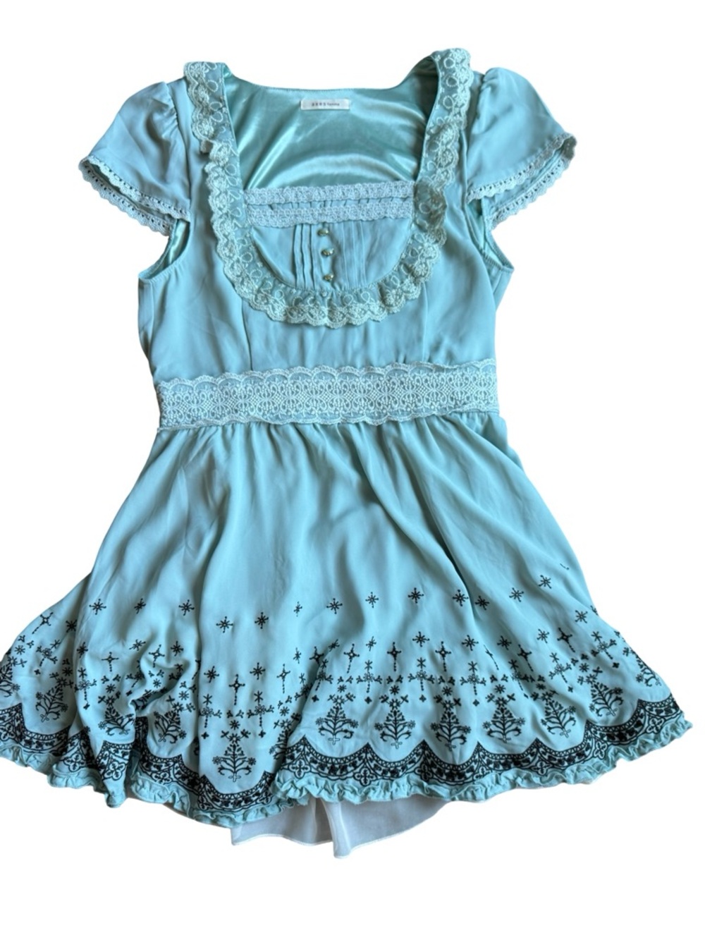 Axes Femme Women’s VTG Sage Green lace cottage core dress size Medium Japan - Picture 8 of 11